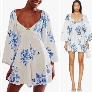 Free People Blue Floral Mini Dress